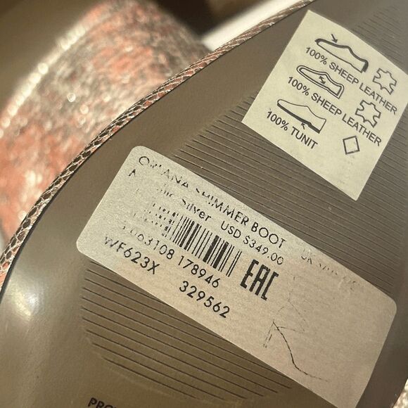 NEW! NWT ALL SAINTS Orlana Womens Metallic Pointed Toe Mid-Calf Boots size 6 - Picture 7 of 13